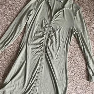 Abercrombie Ribbed Ruched Button Up Polo Dress in XL